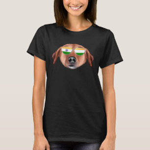 T-shirt Inde Drapeau Chinook Chien Inde Poche