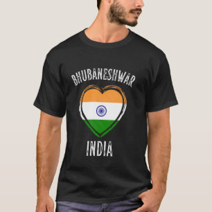 T-shirt Inde Drapeau Coeur Bhubaneshwar Ville