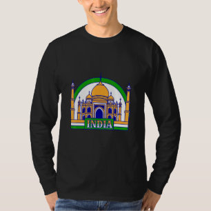 T-shirt Inde Drapeau Couleur Le Taj Mahal