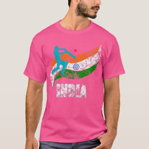 T-shirt Inde Drapeau cricket indien