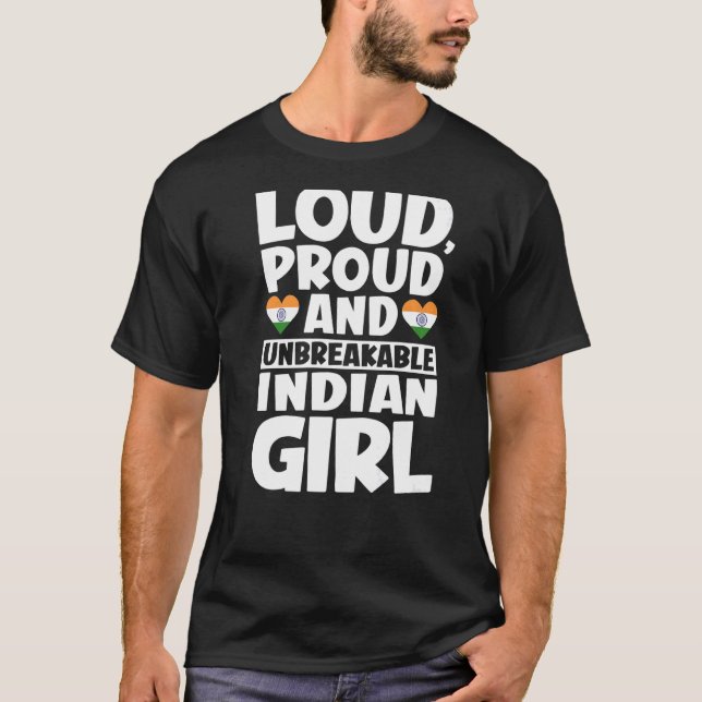 T-shirt Inde Drapeau Fiers Indiens Hommes & Femmes (Devant)