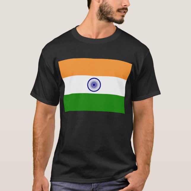T-shirt Inde ; Drapeau indien (Devant)