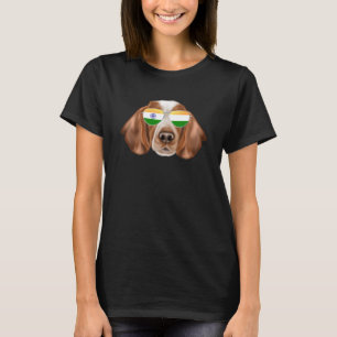 T-shirt Inde Drapeau Welsh Springer Espagnol Chien Inde Po