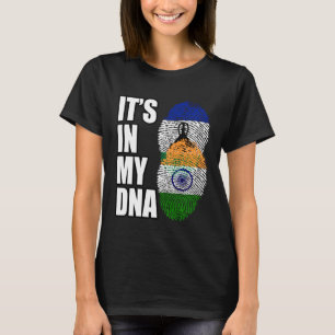 T-shirt Inde Et Basotho Mélangent Le Drapeau Du Patrimoine