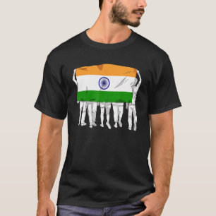 T-shirt Inde Fier Jour du Drapeau Hindi Pays Ashok Chakra