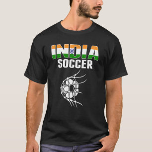 T-shirt Inde Football Ball In Net Goal Football Indien Sup