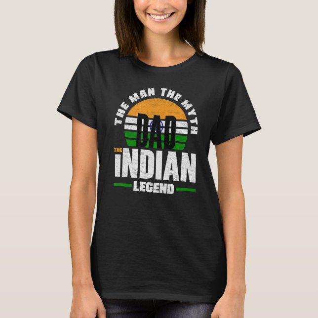 T-shirt Inde Inde Inde Inde Fête des pères drapeau Premium (Devant)