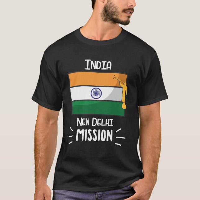 T-shirt Inde New Delhi Mormon LDS Mission missionnaire (Devant)