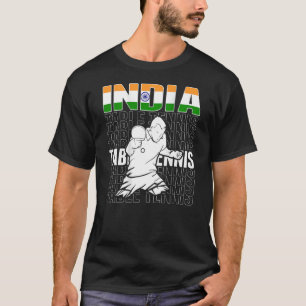 T-shirt Inde Tennis de table soutien Inde Ping Pong