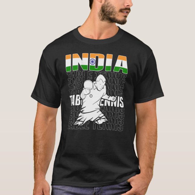T-shirt Inde Tennis de table soutien Inde Ping Pong (Devant)