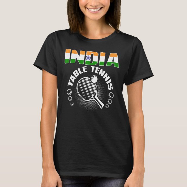 T-shirt Inde Tennis de Table Soutien Ping Pong Te (Devant)