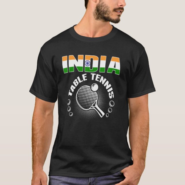 T-shirt Inde Tennis de Table Soutien Ping Pong Te (Devant)