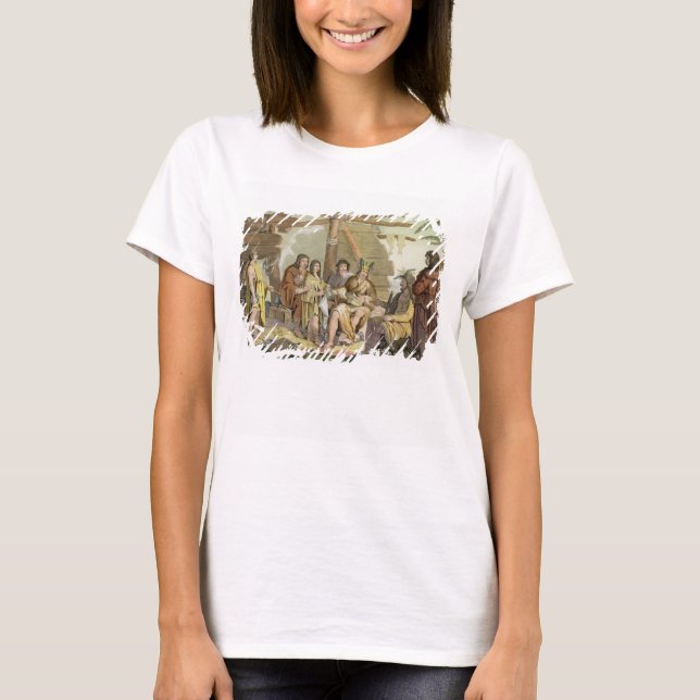 T-shirt Inde trading with La Perouse au Canada (colour (Devant)