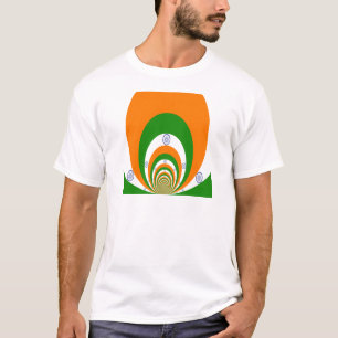 T-shirt Inde Tricolore de cricket safran, blanc VERT