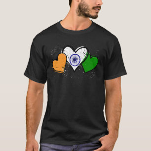 T-shirt Inde vintage Drapeau Fierté cardiaque Inde Coeur