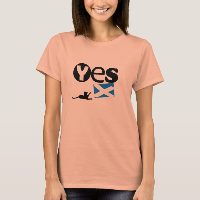 T-shirt Indépendance écossaise Oui Chat Saltire Tee (Devant)