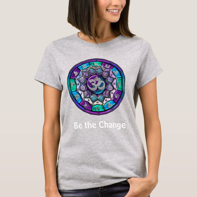 T-shirt Independence Mandala ~ Be The Change of Purple (Devant)