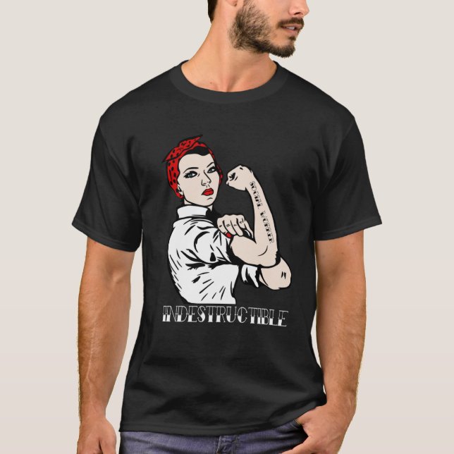 T-shirt Indestructible Social Worker Pin Up (Devant)