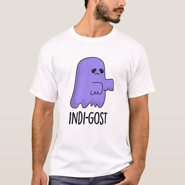 T-shirt Indi-gost Funny Halloween Indigo Ghost Pun (Devant)