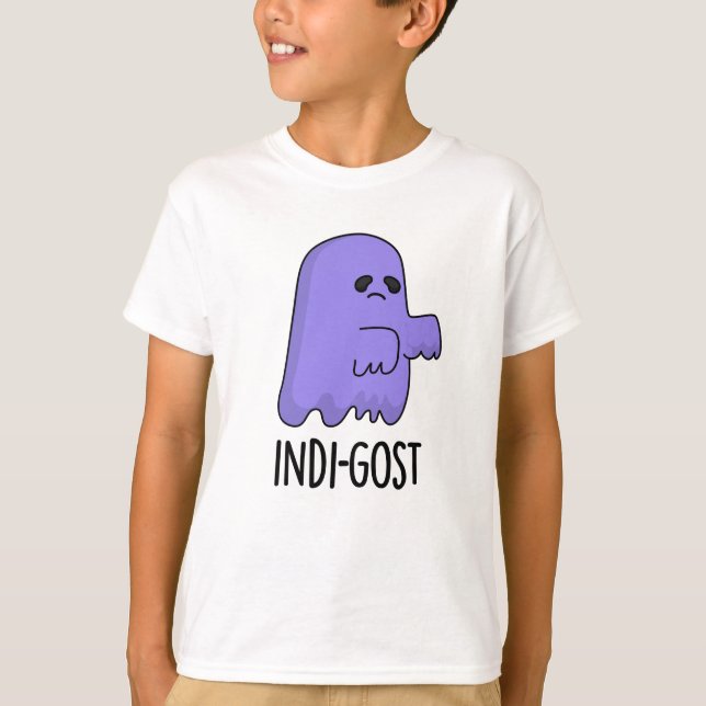 T-shirt Indi-gost Funny Halloween Indigo Ghost Pun (Devant)