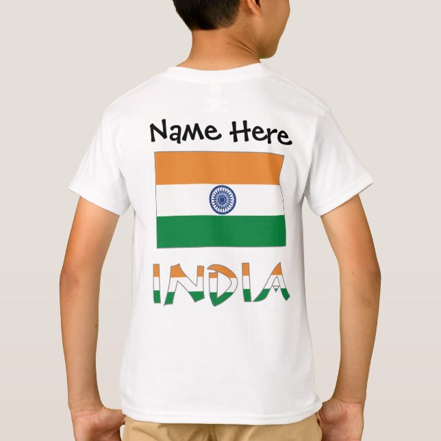 T-shirt India and Indian Flag with Your Name (Dos)