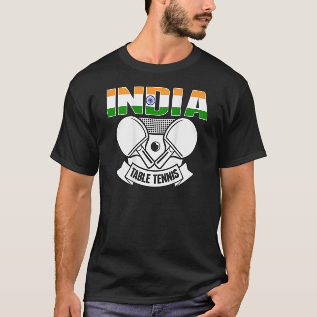 T-shirt India Table Tennis   Support Indian Ping Pong Team (Devant)