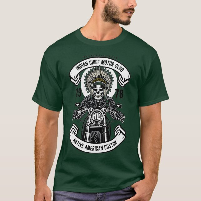 T-shirt Indian Chief Biker Moto amérindienne (Devant)