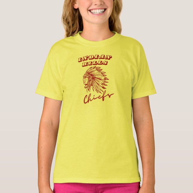 T-shirt Indian Hills Chiefs Girls' Yellow School Pride Tee (Devant)