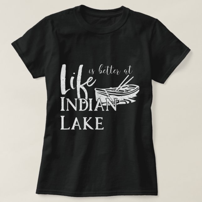 T-shirt Indian Lake, Lakeview Ohio, Vacances en famille (Design devant)