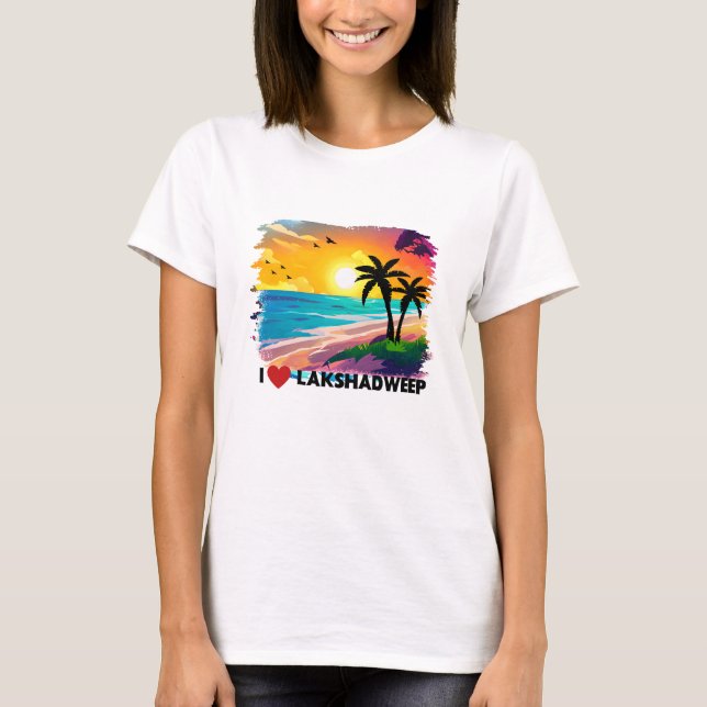 T-shirt Indian Lakshadweep beach Vacation Tee, India Vacay (Devant)