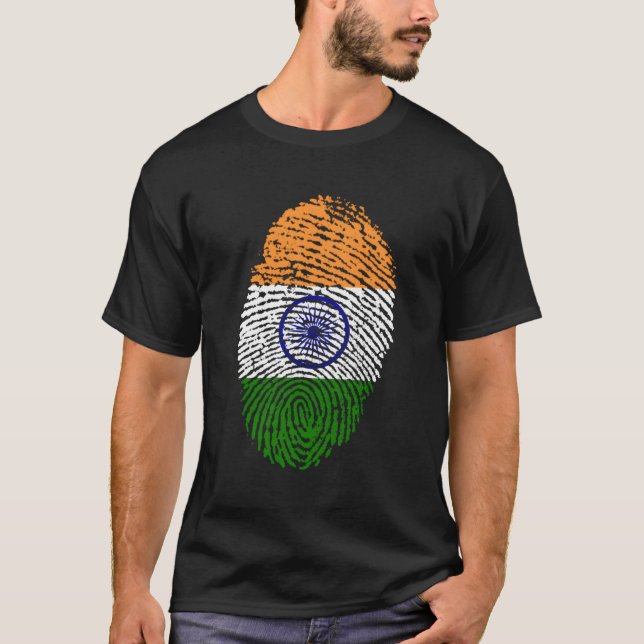 T-shirt Indian Pride empreintes digitales I Love India Dra (Devant)