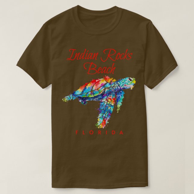 T-shirt Indian Rocks Beach Floride Aquarelle Tortue de mer (Design devant)