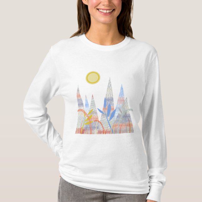 T-shirt « Indian sonneries Mountains » Langarmshirt (Devant)