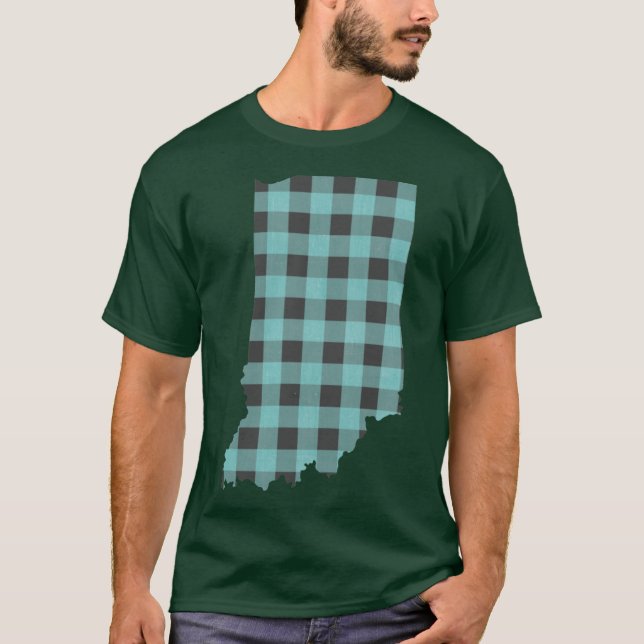 T-shirt Indiana carreauté en menthe (Devant)