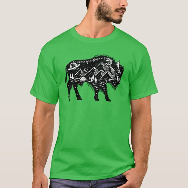 T-shirt Indiana Dunes National Park Starry Sky Bison (Devant)