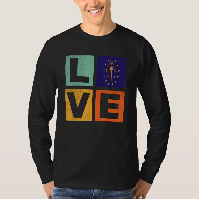 T-shirt Indiana Flag  Love Indiana (Devant)