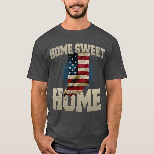 T-shirt Indiana Home sweet Home US Flag Awesome Design Gif (Devant)