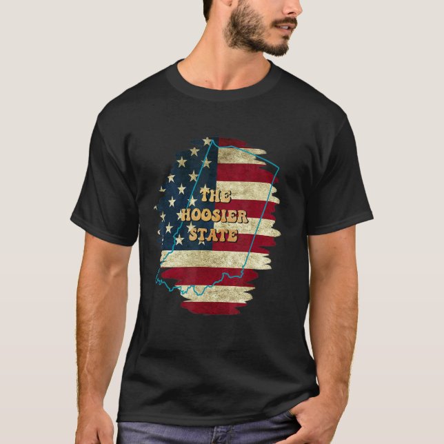 T-shirt Indiana In Us Indicateur Motto (Devant)