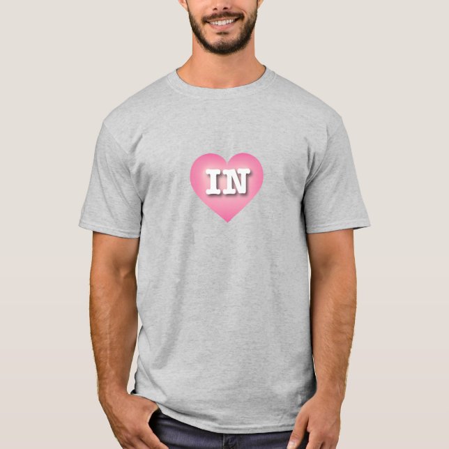 T-shirt Indiana Pink Fade Heart - I love IN (Devant)