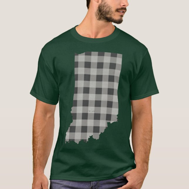 T-shirt Indiana Plaid in Gray (Devant)