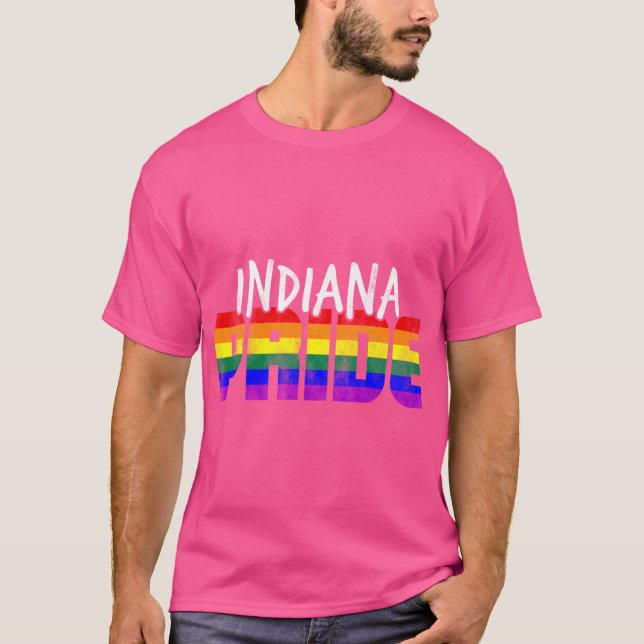 T-shirt Indiana Pride LGBT Flag (Devant)