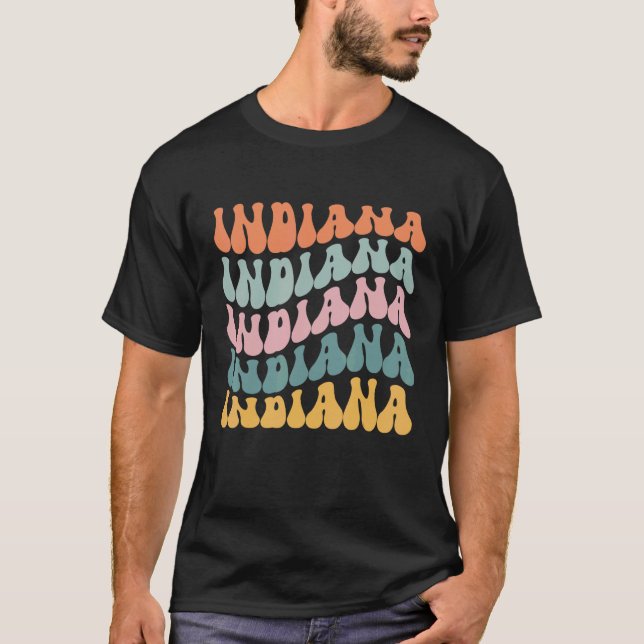 T-shirt Indiana Retro Amérique Super États-Unis les années (Devant)