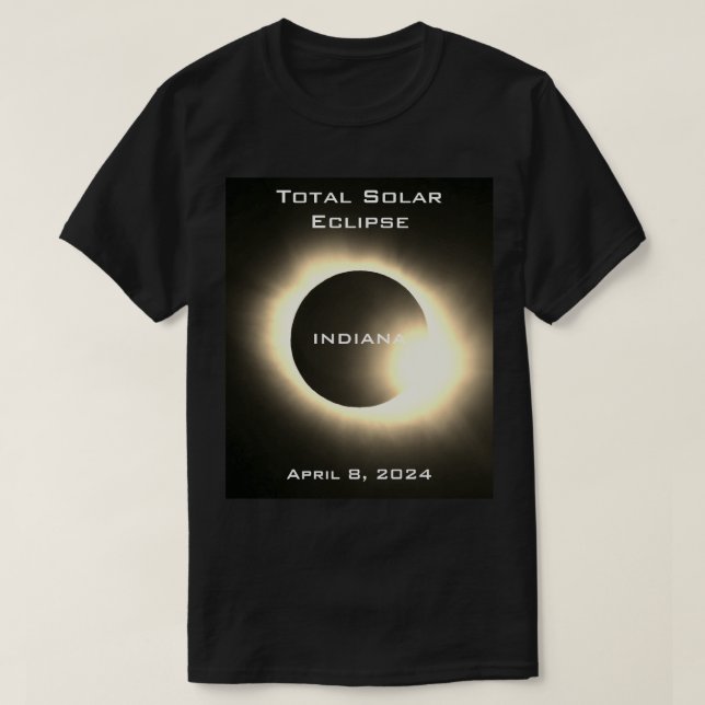 T-shirt INDIANA Total éclipse solaire 8 avril 2024 (Design devant)