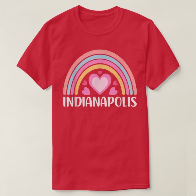 T-shirt Indianapolis Indiana pour femmes arc-en-ciel (Design devant)