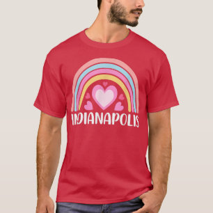T-shirt Indianapolis Indiana pour femmes arc-en-ciel