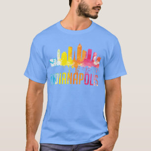 T-shirt Indianapolis Indiana Ville aquarelle yline drôle