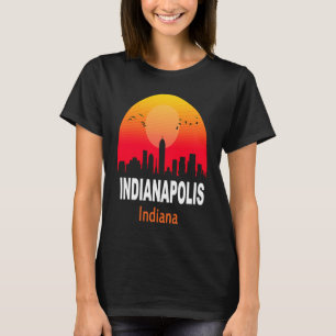 T-shirt Indianapolis Indiana Vintage Sunset Retro City Sta
