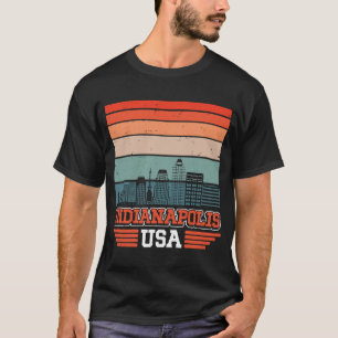 T-shirt Indianapolis USA Retro Vintage Sunset Skyline Indi