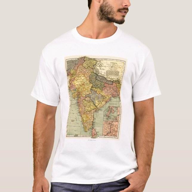 T-shirt IndiaPanoramic MapIndia (Devant)
