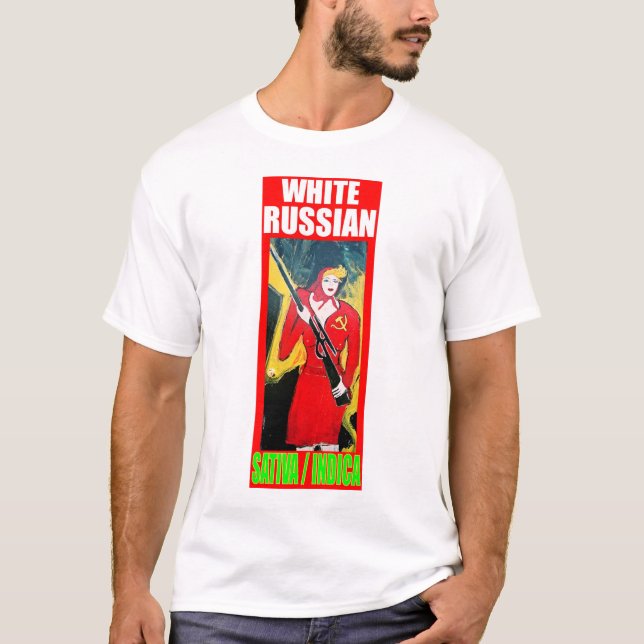 T-SHIRT INDICA SATIVA RUSSE BLANC (Devant)